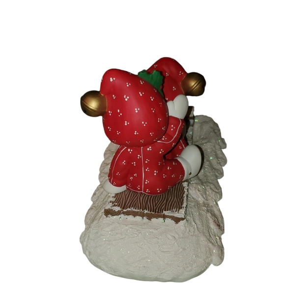 Large ceramic figurines set -holiday children on toboggan - Picture 4 of 14